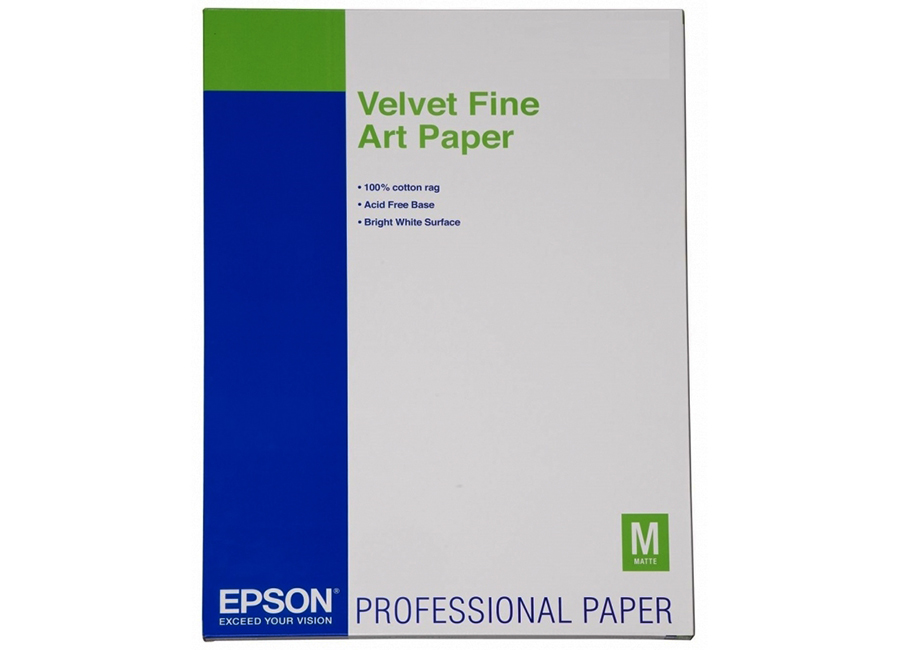  Epson Velvet FineArt Paper, A3+, 260 /2, 20  (C13S041637)