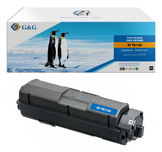 G&G toner cartridge for Kyocera P2040dn/P2040dw 7 200 pages with chip TK-1160  1T02RY0NL0  12 .