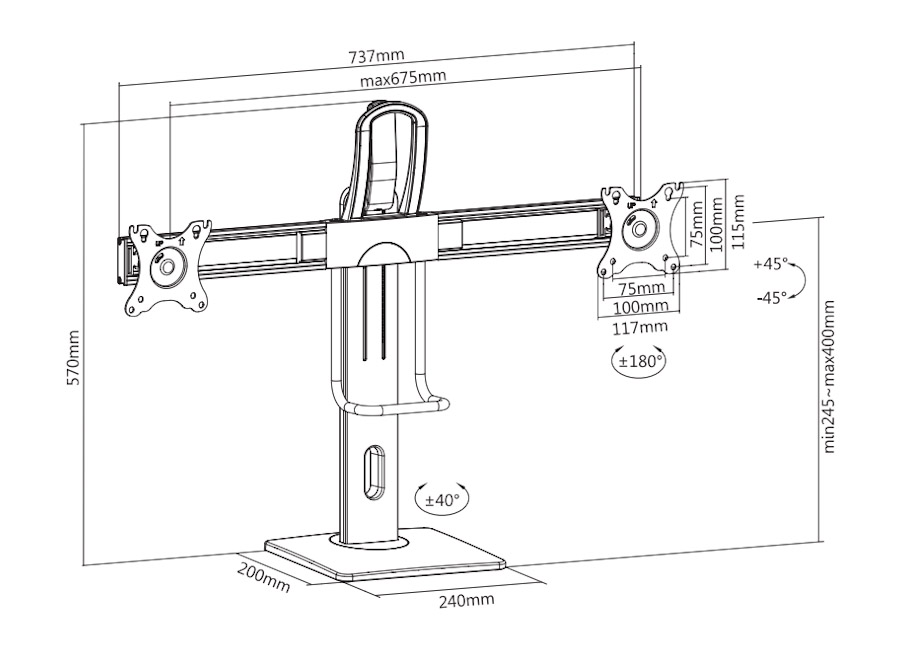  Exell EXi-MT52  2-  17"-28", VESA 100x100 ,  6 