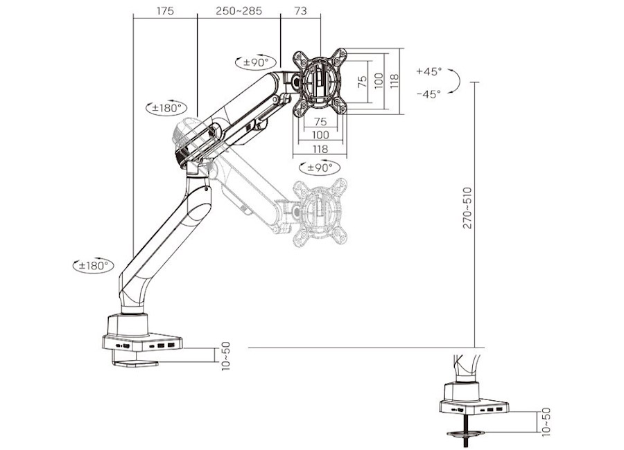  Exell EXi-MG71-H   17"-32", VESA 100x100 ,  10 